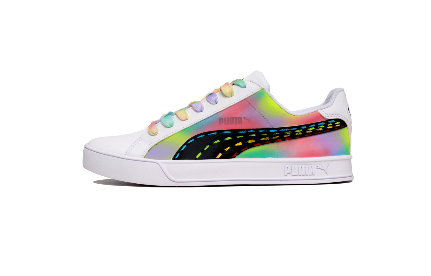 

Кроссовки Puma Smash Vulc Skateboarding Shoes Unisex Low-top White/green/pink/black, белый