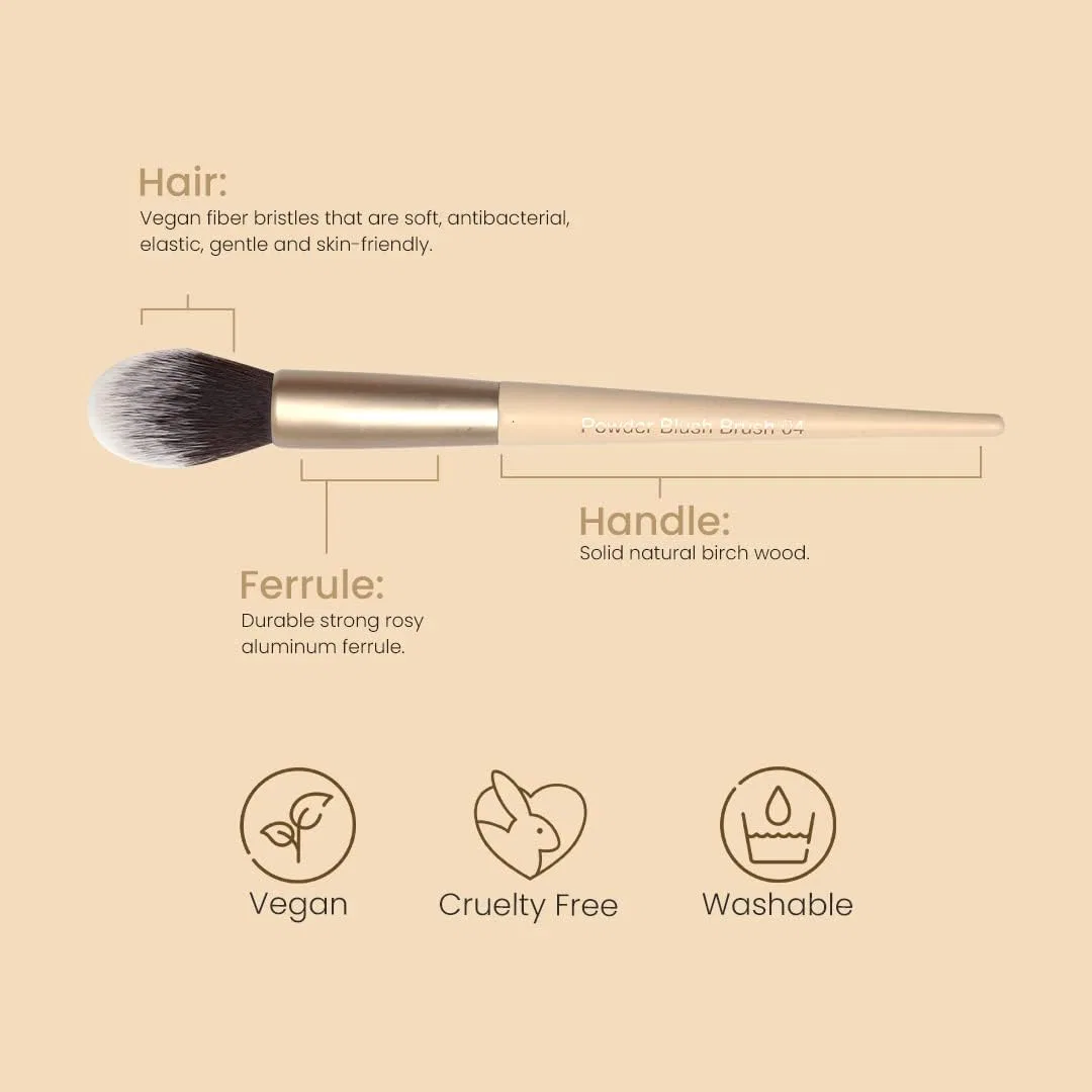 Кисть для румян Milagro Beauty с веганским ворсом бежевый — фото 4