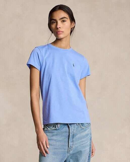 

Базовая женская футболка с вышитым логотипом Polo Ralph Lauren, синий