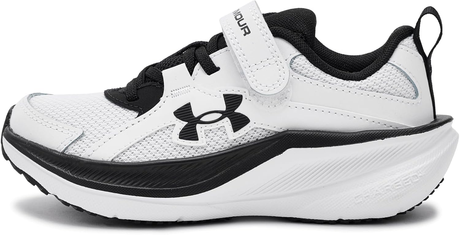 Кроссовки Under Armour для мальчиков Charged Assert 11 с альтернативной застежкой, белый/черный — фото 4