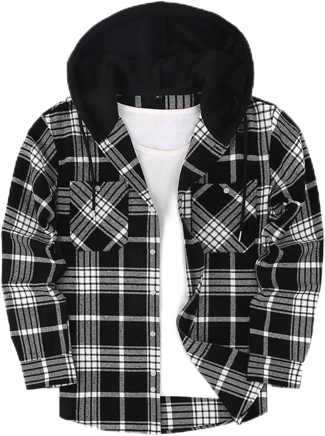 

Куртка RTTUIOP с капюшоном, на пуговицах, в клетку