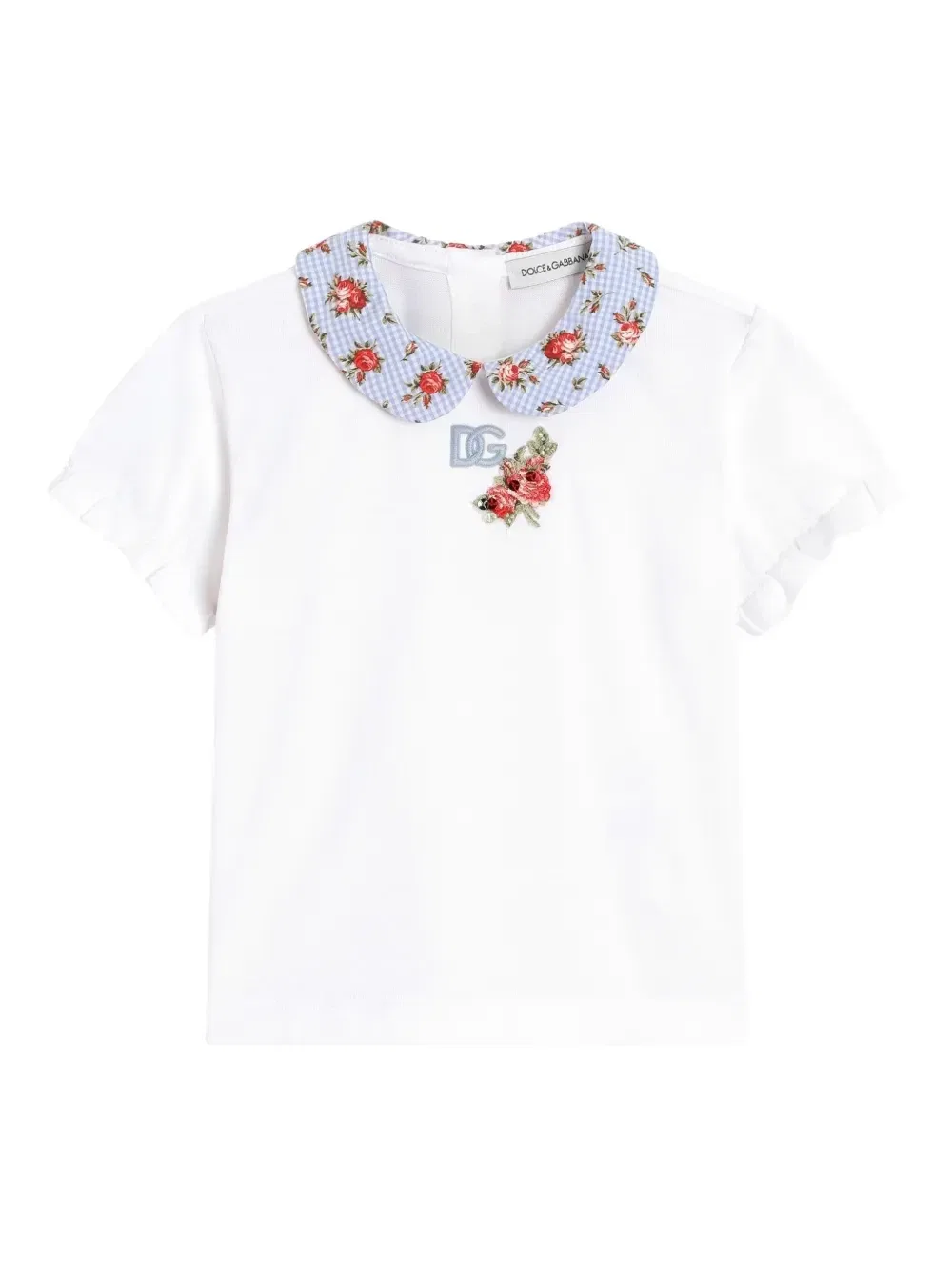 Топ с цветочным принтом Dolce & Gabbana Kids, белый
