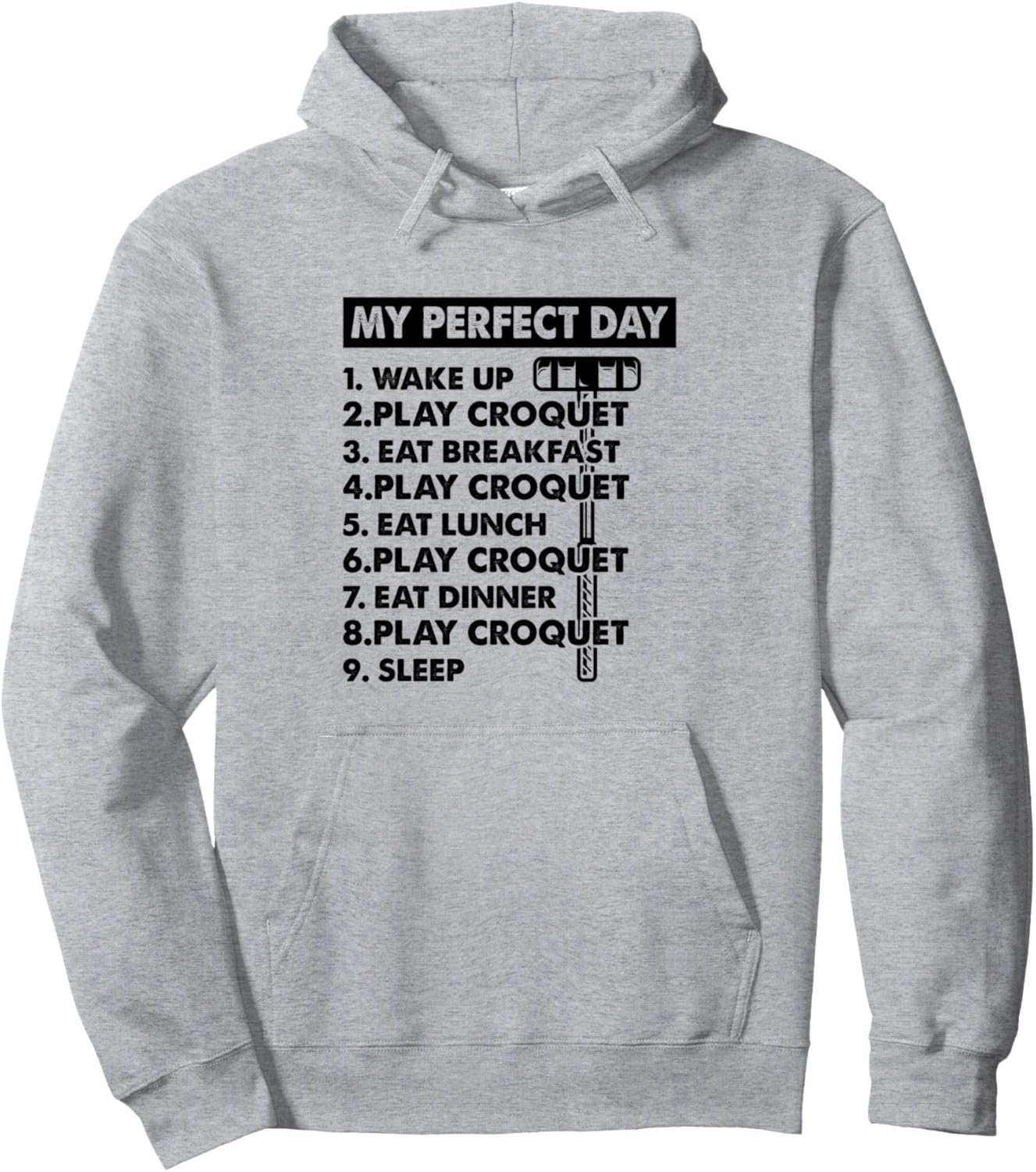 

Крокет Мой идеальный день План дня для игры в крокет Толстовка для игрока в крокет Croquet Game Croquet Sport Croquet Player, серый