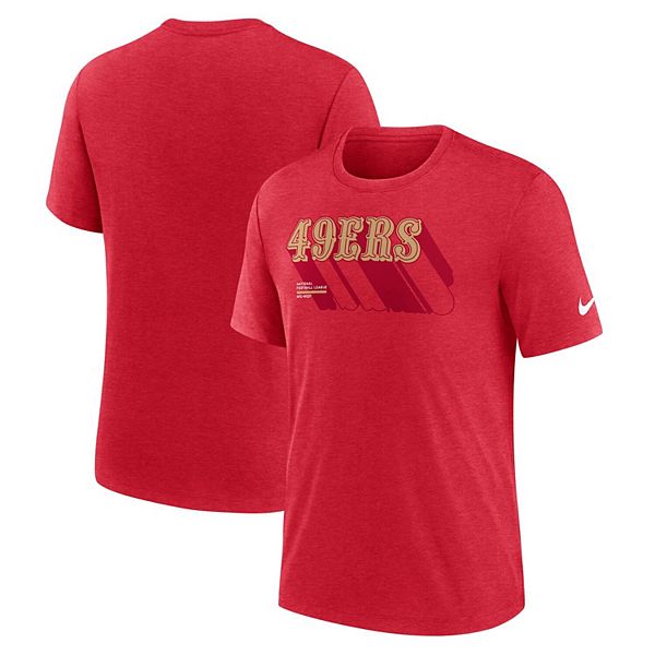 

Мужская футболка heather scarlet san francisco 49ers long pass tri-blend Nike