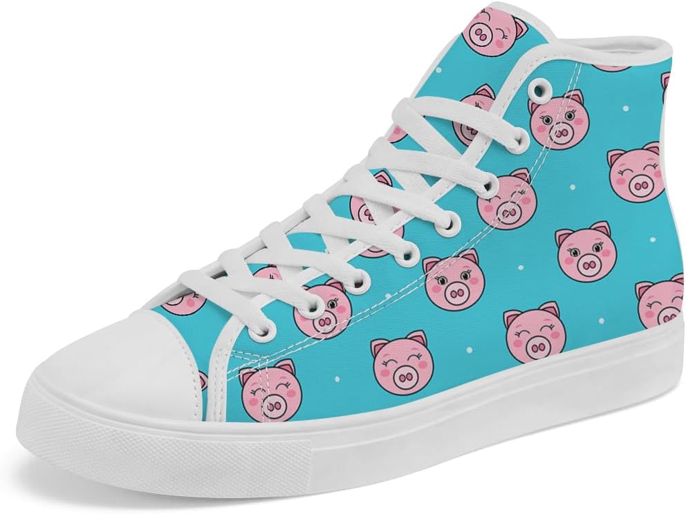

Кеды Chebing Pig высокие на шнуровке из холщовой ткани, повседневная обувь для мужчин и женщин, голубой