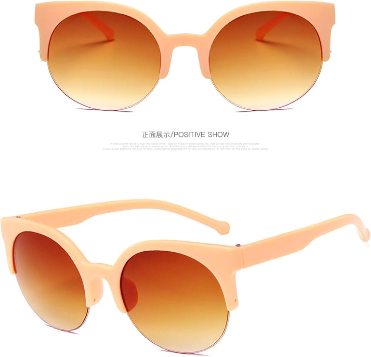 

Модные круглые солнцезащитные очки для женщин и мужчин, роскошные, в стиле ретро, ​​для активного отдыха, с защитой от УФ-излучения UV400 TOIPASTN, Orange Tea