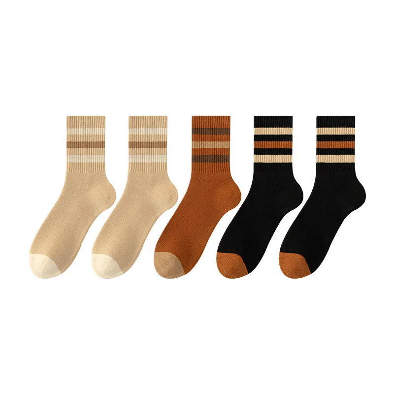 Детские носки 5 пар MINISO, Black Black Mocha Mocha Khaki