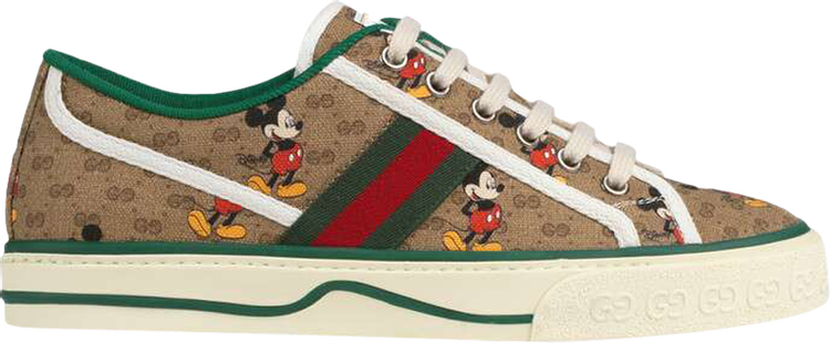 Кроссовки Disney x Gucci Wmns Tennis 1977 Mickey Mouse, коричневый - фото