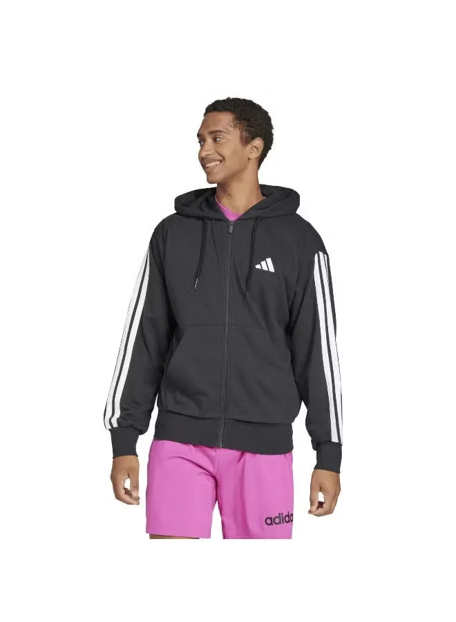 Худи на молнии с полосами Essentials Adidas, черный