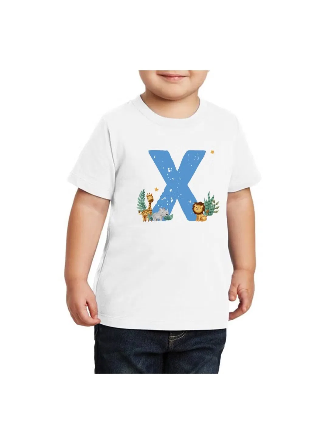 Футболка с принтом алфавита и животного Printshop4Me, x