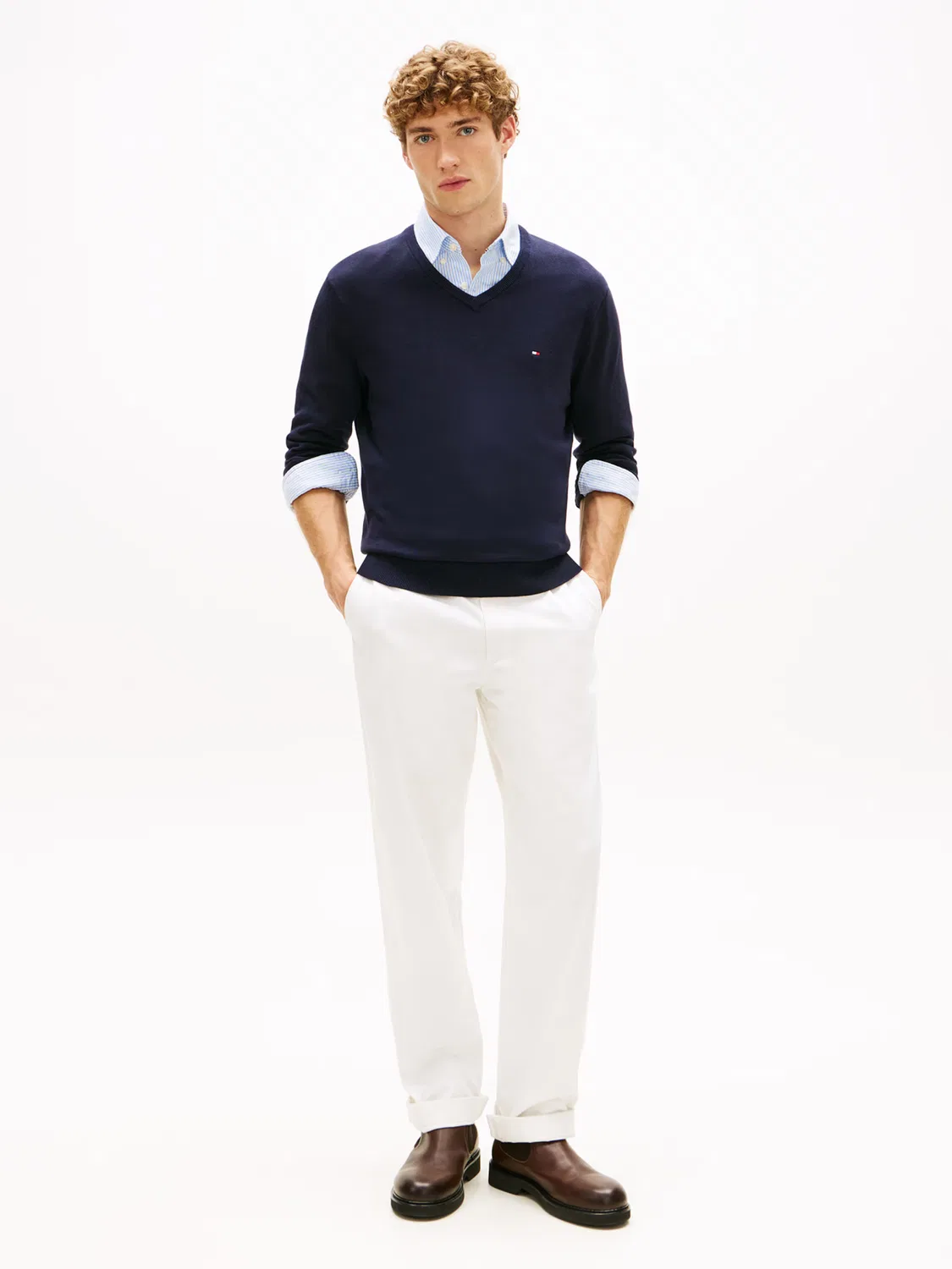 Свитер Tommy Hilfiger ESSENTIAL темно-синего цвета — фото 4
