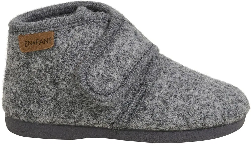 Домашние тапочки детские с застежкой-липучкой Slippers Wool Hook and Loop En Fant, серый — фото 2