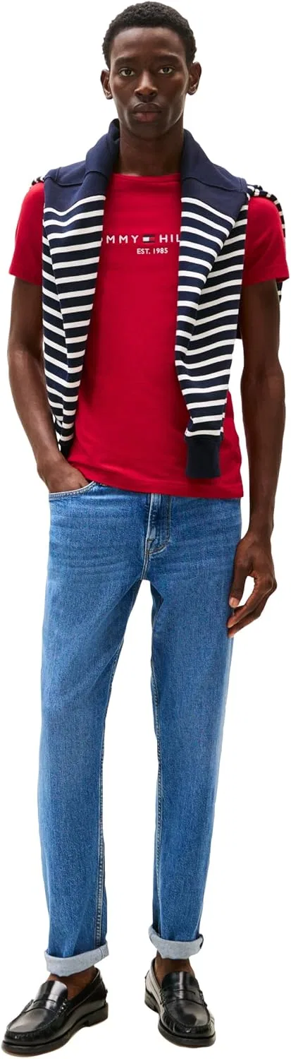 Мужская футболка с вышитым логотипом Tommy Hilfiger, Medium Red — фото 3