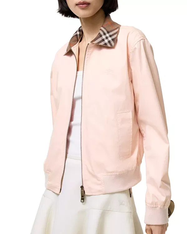 Женская куртка из габардина Hayfield Harrington Burberry, Compact Pink