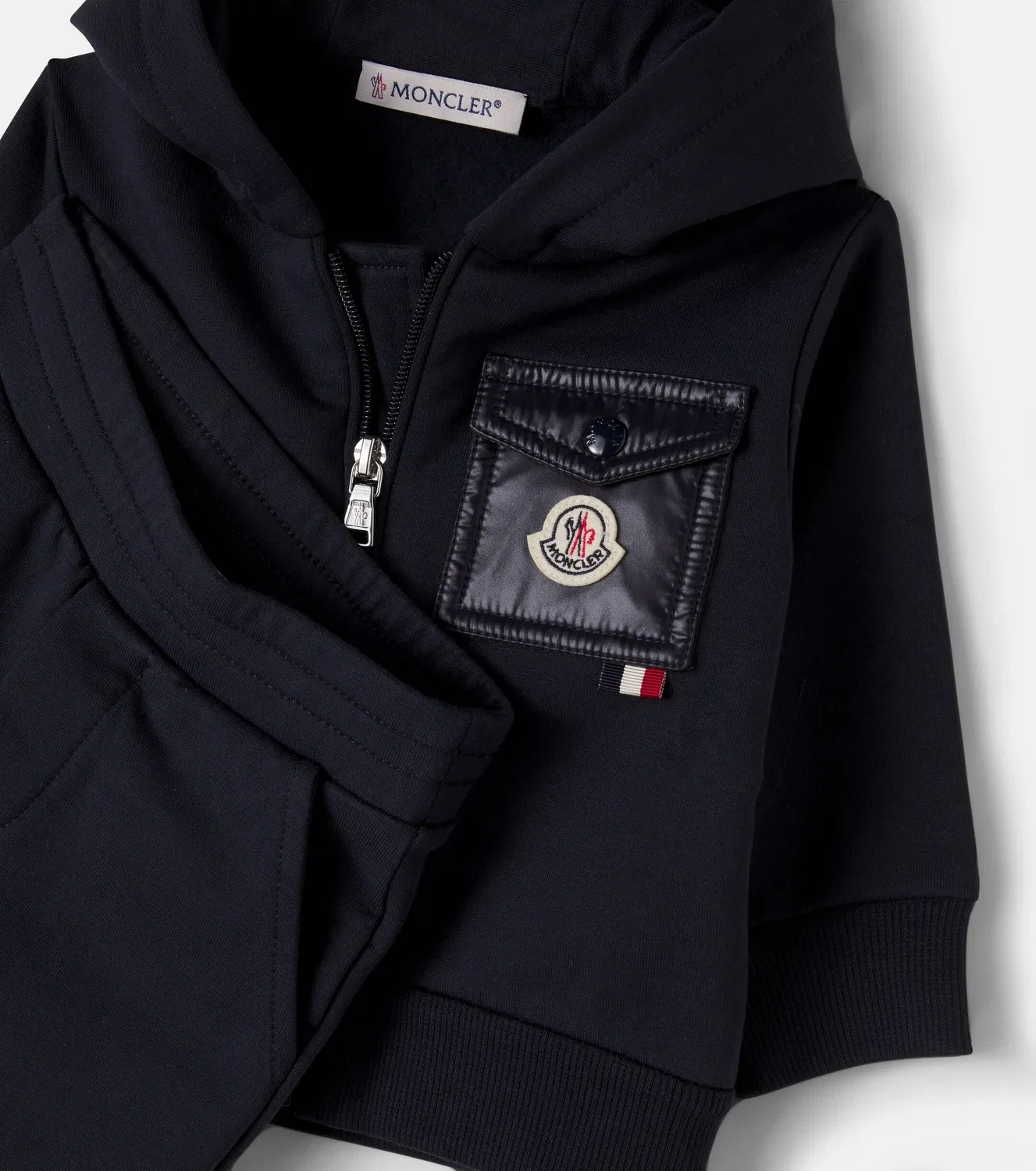 Комплект из худи и спортивных брюк для малышей Moncler Enfant, черный — фото 4