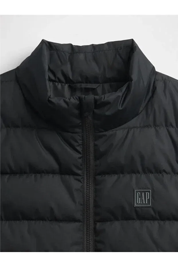 Мужской жилет с принтом V-Frch logo ltwt puffer vest Gap, Black — фото 3