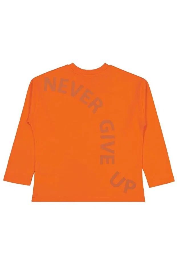 Детские свитшот для мальчиков с принтом Never Give Up Civil Boys, Orange — фото 2