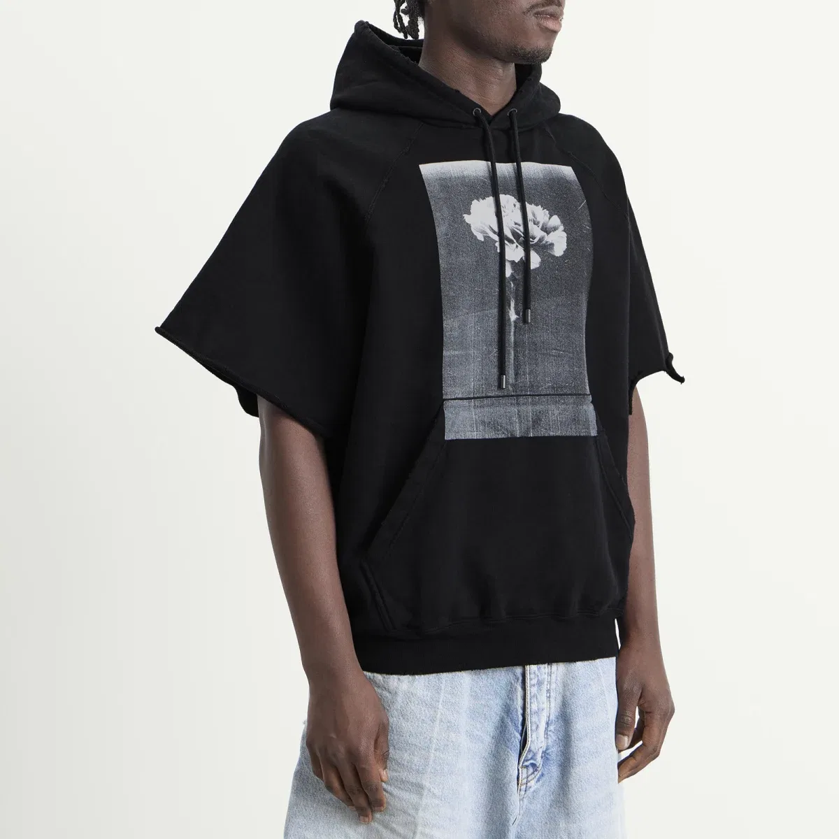 Худи без рукавов с принтом Cutaway Short Sleeve Hoodie Balenciaga, Black — фото 2