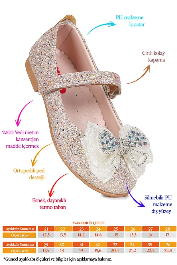 Детские балетки для девочек с графическим принтом Hiza stoned velcro girls' ballerina shoes Kiko Kids, Gold — фото 2