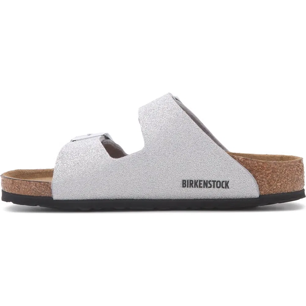 Детские сандалии Arizona с анатомической стелькой для малышей Birkenstock, Silver Shiny Glitter — фото 3