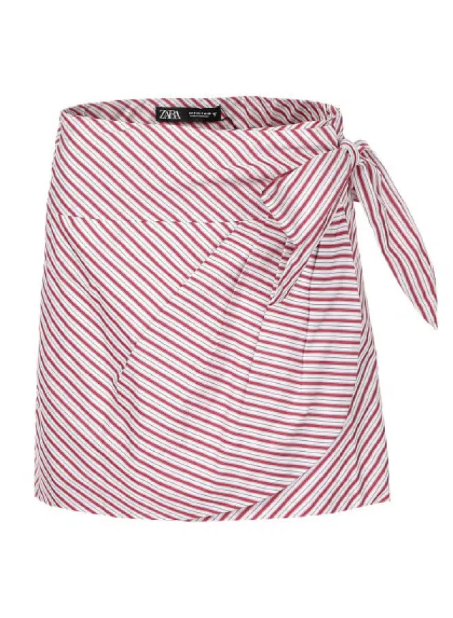 Zara Юбка мини с бантом, красный