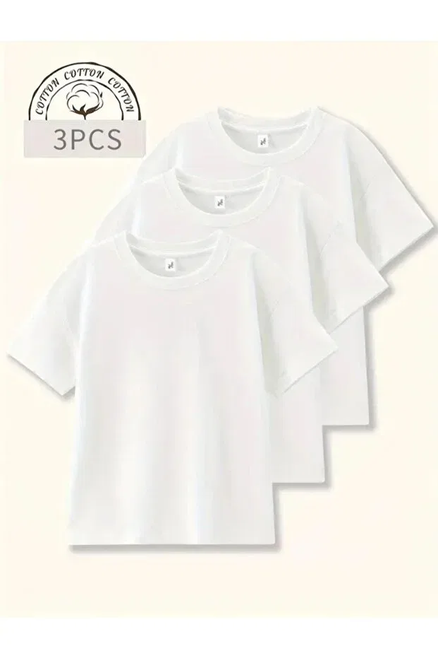 Детский комплект футболок оверсайз Elan Wear, White