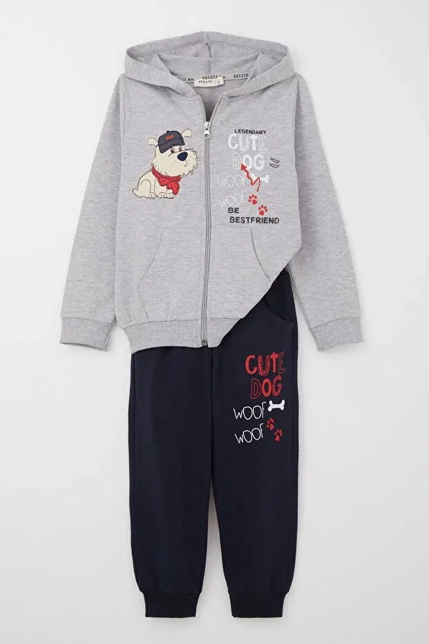 Детский спортивный комплект для мальчиков с принтом Cool Puppy Breeze, Light Gray Melange