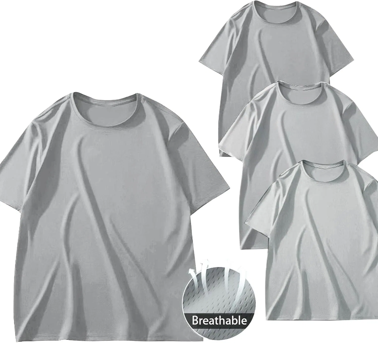 Мужская футболка с круглым вырезом Quick Dry, Gray — фото 3
