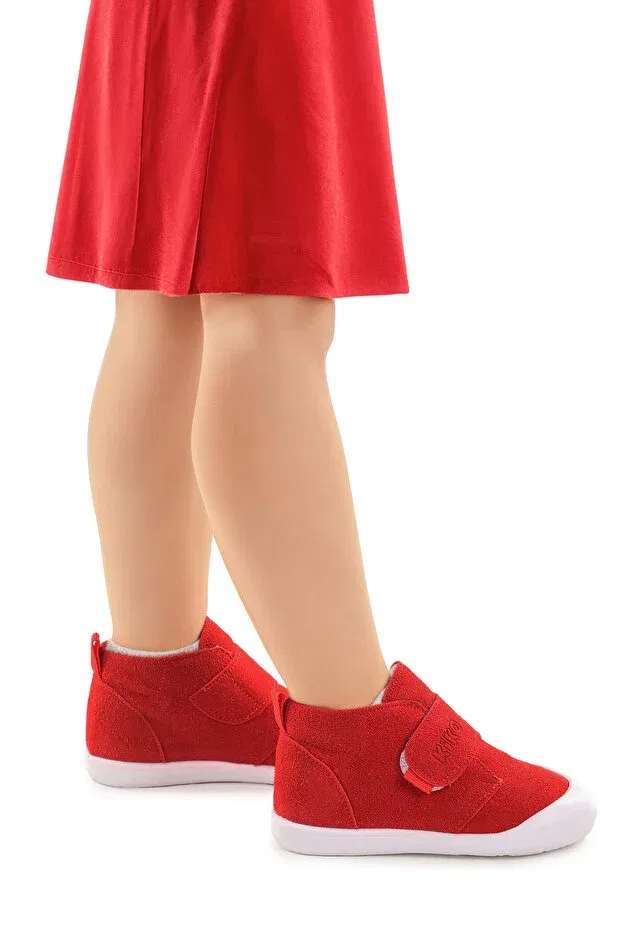 Детские ботинки для девочек на липучке Winnie first step Kiko Kids, Красный — фото 3