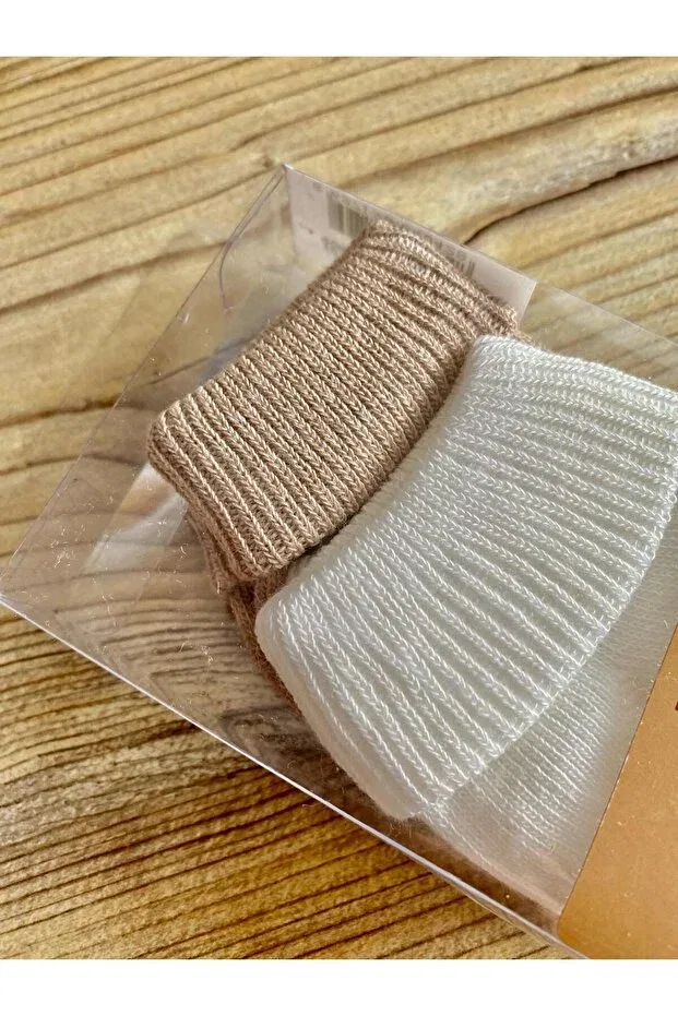 Детские носки с принтом Little Trend Baby, Brown - White