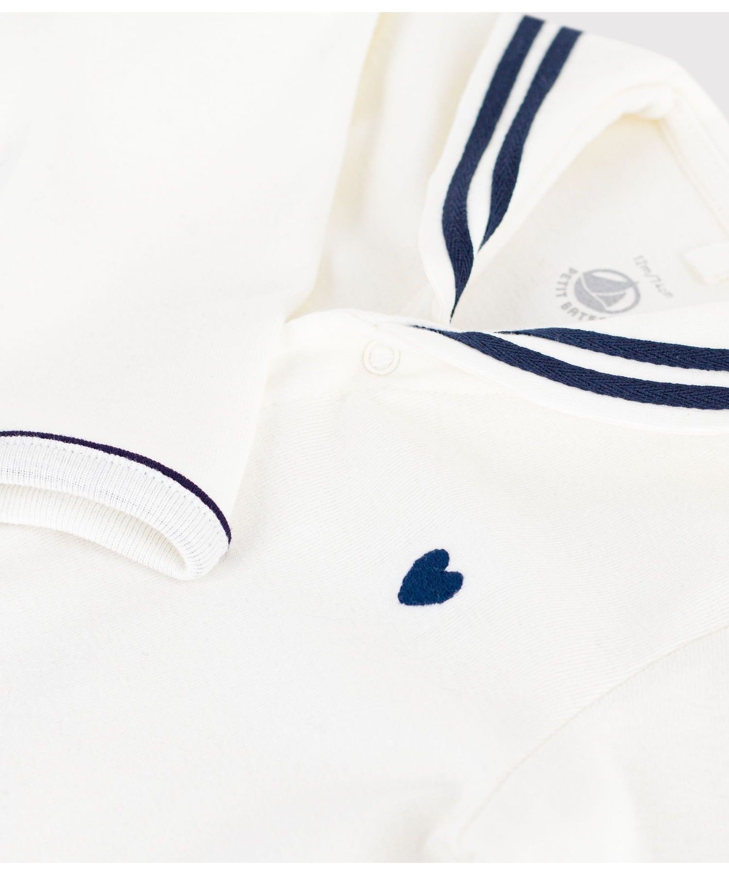 Комбинезон без штанин с матросским воротником Petit Bateau, off white — фото 3