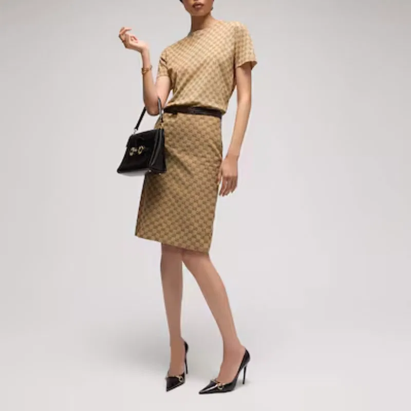 Женская футболка с круглым вырезом и прямым кроем Sand & Brown GUCCI, Sand & Brown — фото 3