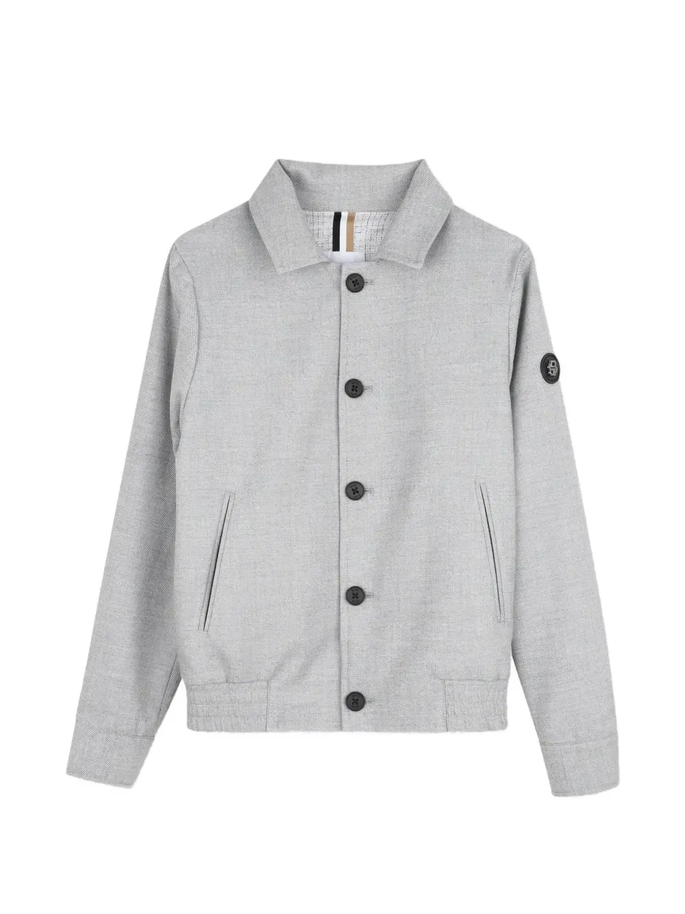 Куртка на пуговицах с нашивкой-логотипом Boss Kidswear, серый