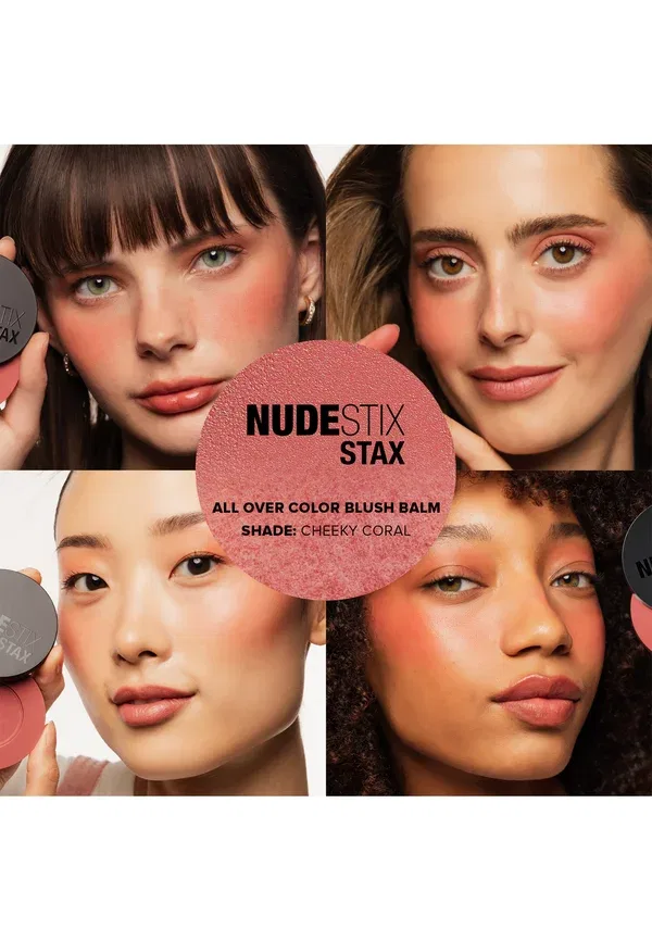 Бальзам для губ, щек и век Stax All Over Color Blush Balm Nudestix, Cheeky Coral, 2.5 г, цвет cheeky coral — фото 2