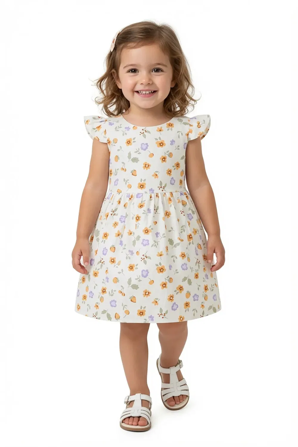 Платье с принтом Floral Cinda, Orange