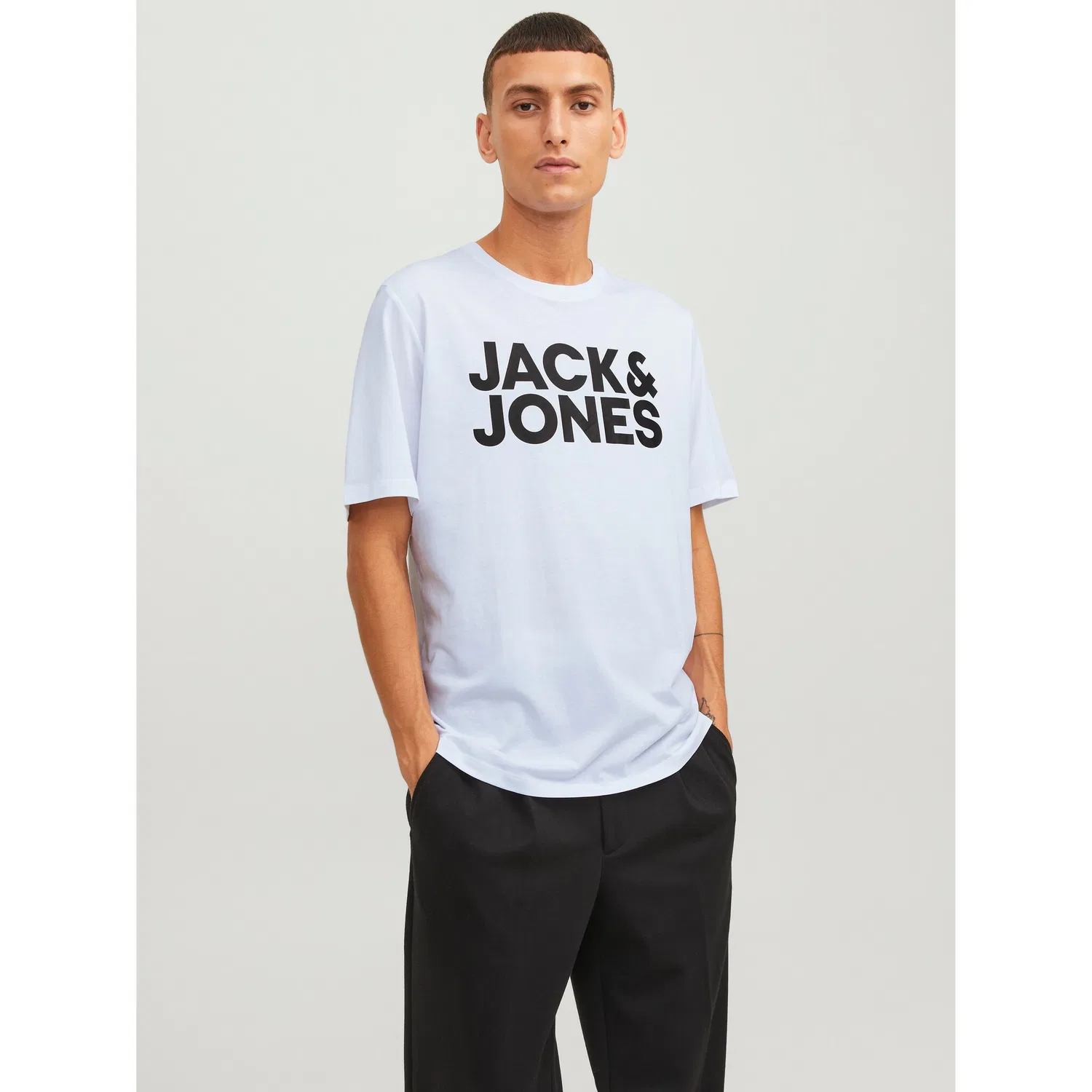 Детская хлопковая футболка с принтом Jack & Jones, White — фото 2
