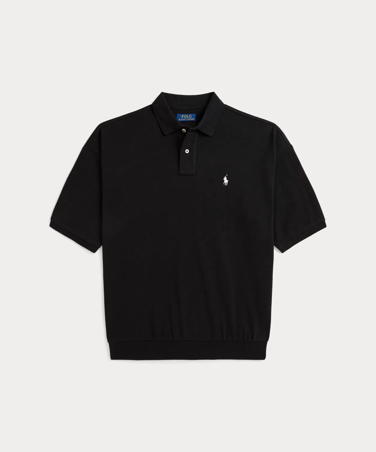 Мужская хлопковая футболка-поло с коротким рукавом, Relaxed Fit POLO RALPH LAUREN, Черный