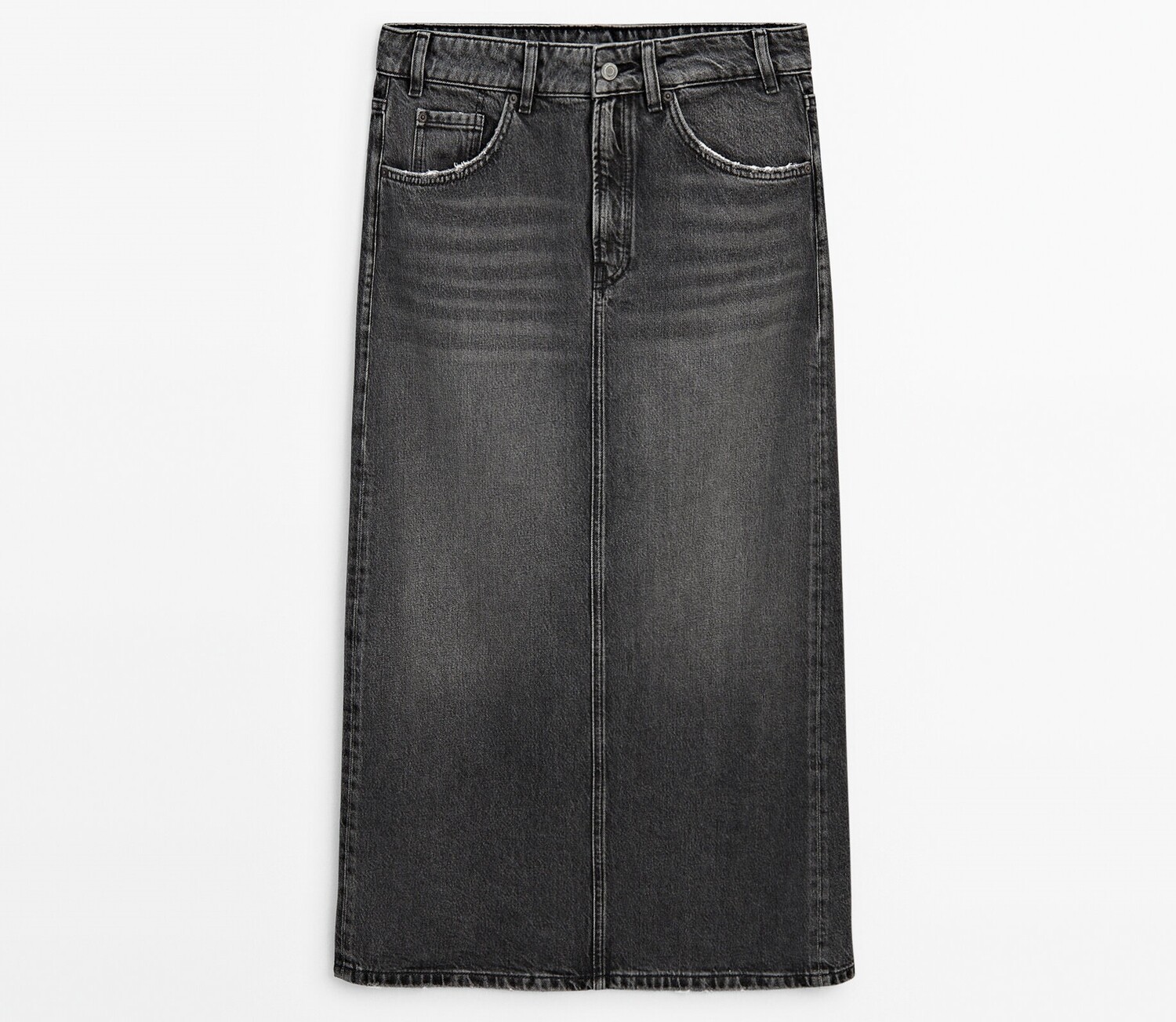 

Джинсовая юбка Massimo Dutti Straight, серый