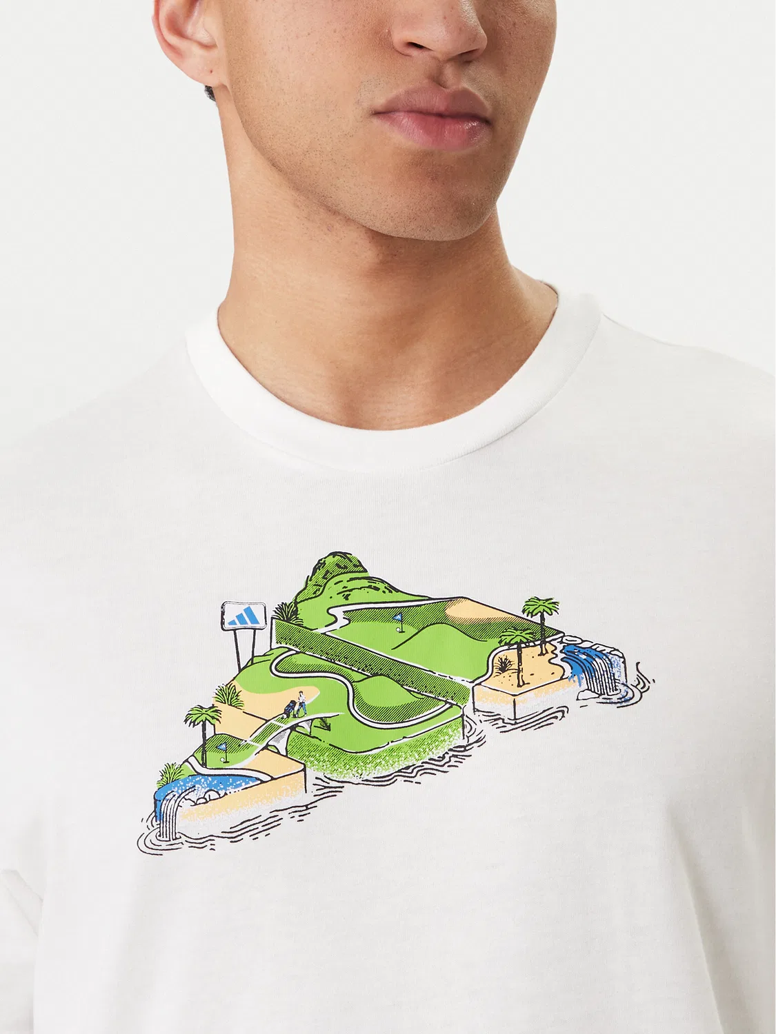Мужская футболка стандартного кроя Novelty Mini Graphic Adidas, белый — фото 4