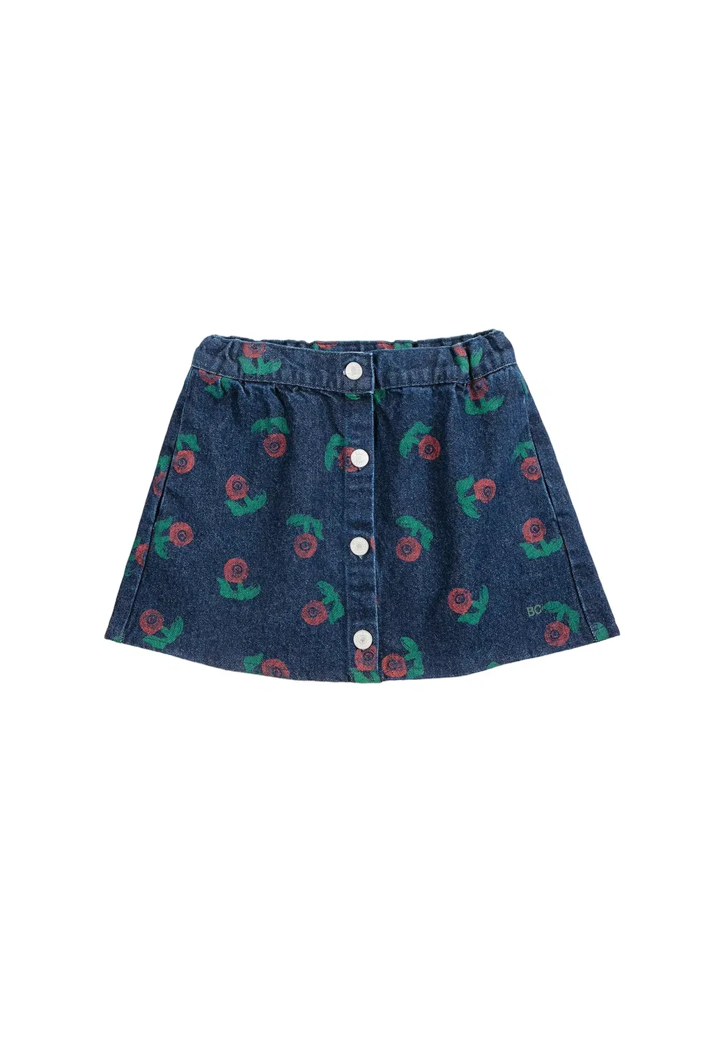 Юбка А-силуэта с цветочным узором Stamp bloom Bobo Choses, Navy Blue — фото 3