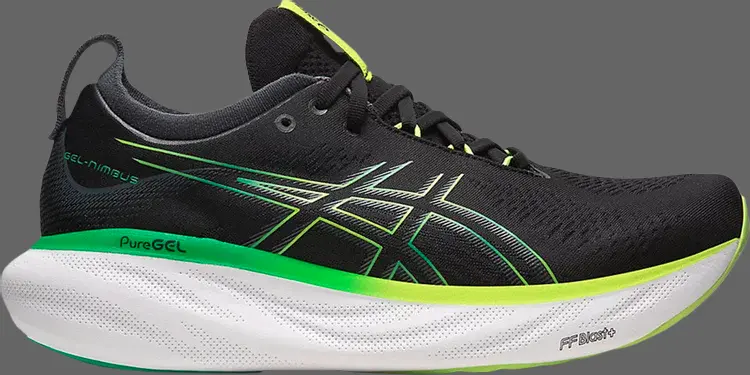 

Кроссовки gel nimbus 25 'black lime zest' Asics, черный