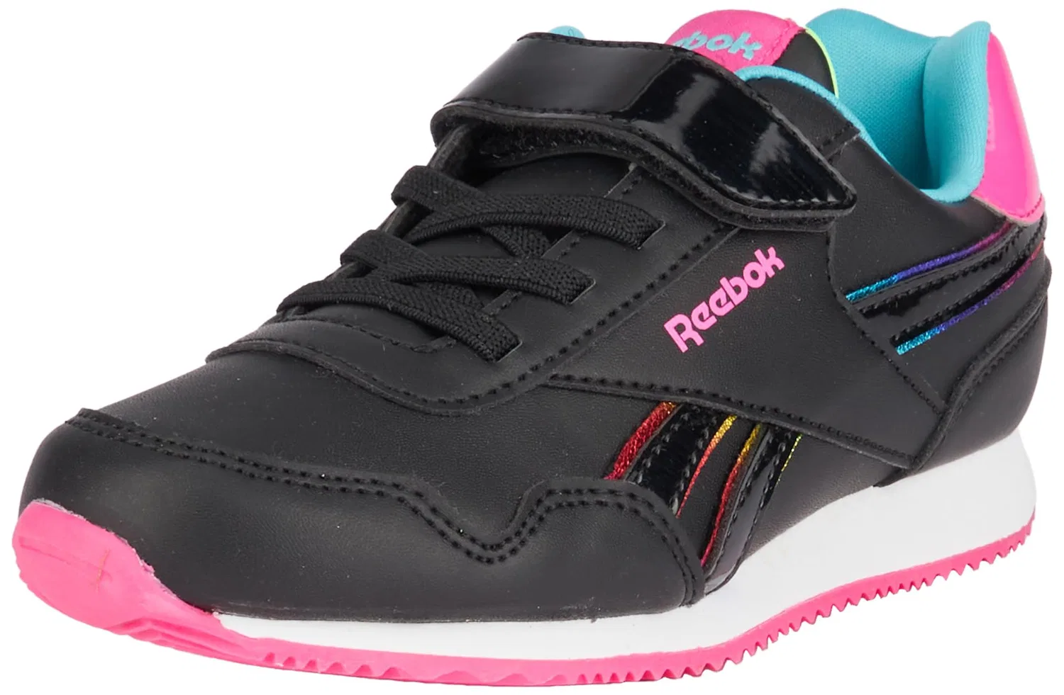 Детские кроссовки для девочек с принтом Reebok Royal CL Jog 3.0 1v, Cblack Laspin Cblack