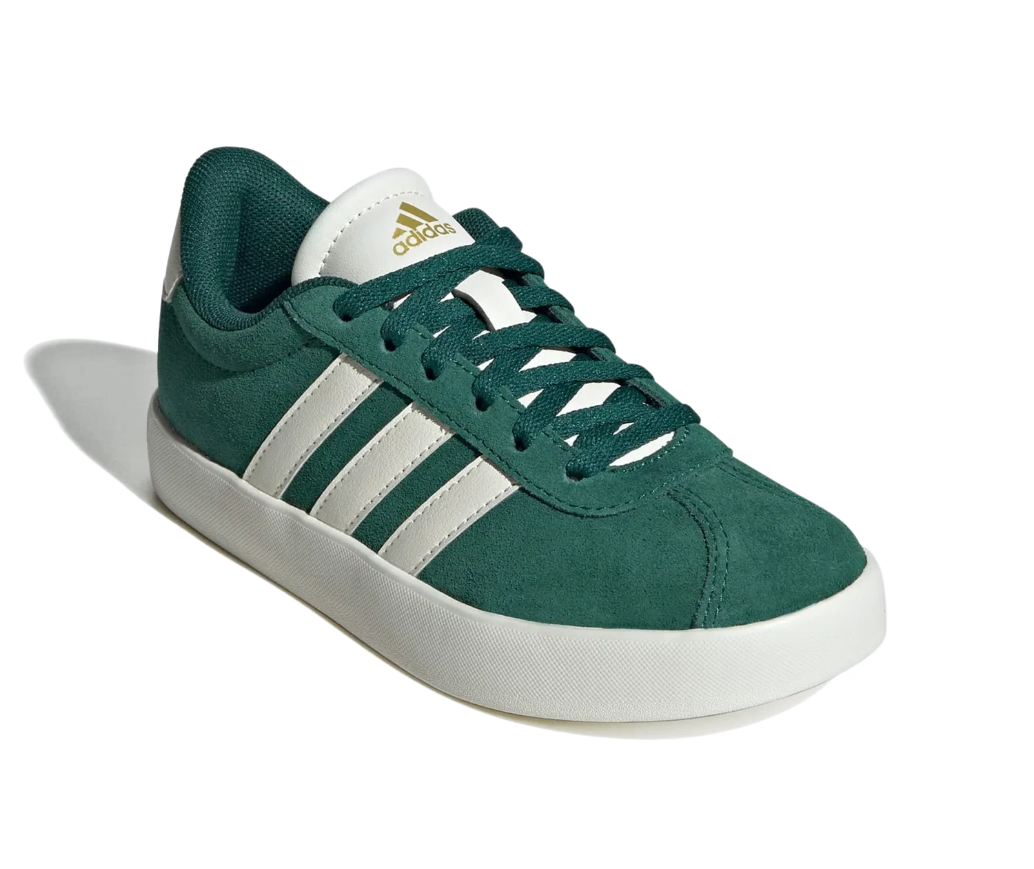 Детские кроссовки на шнуровке Adidas VL Court 3.0, зеленый — фото 2