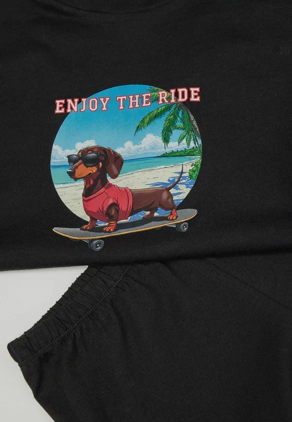 Пижама с принтом Dachshund print Tezenis, черный — фото 3