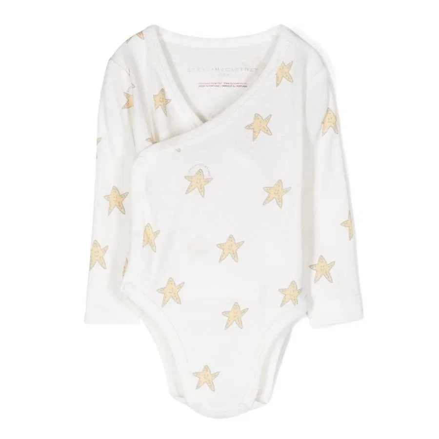 Комплект нижнего белья с принтом Starfish-Print Long Sleeve Set Stella McCartney, Ivory/Colourful — фото 2