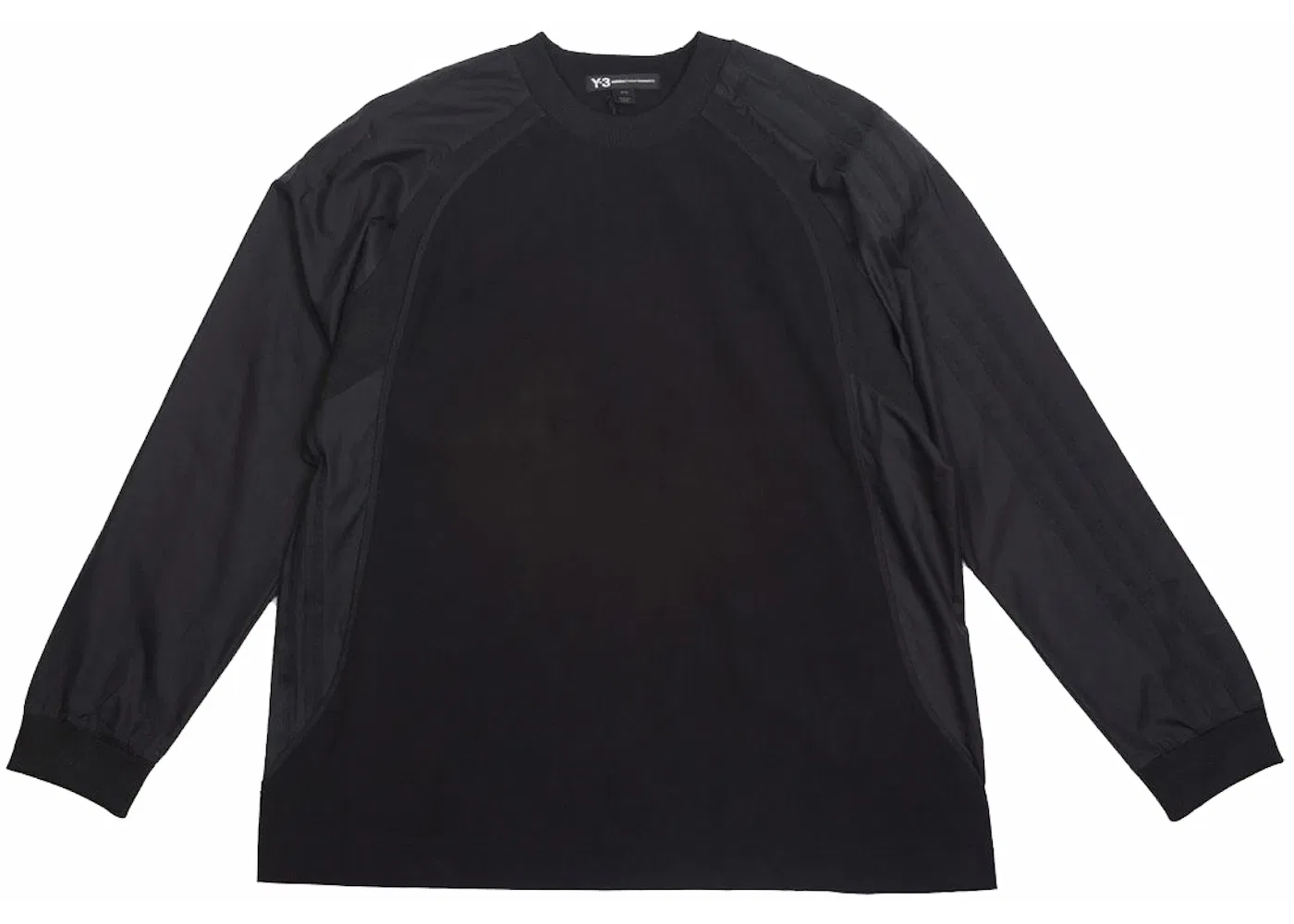 Мужская футболка с длинным рукавом Y-3 3 Stripes Light Nylon Mix Long Sleeve Tee Adidas, Black