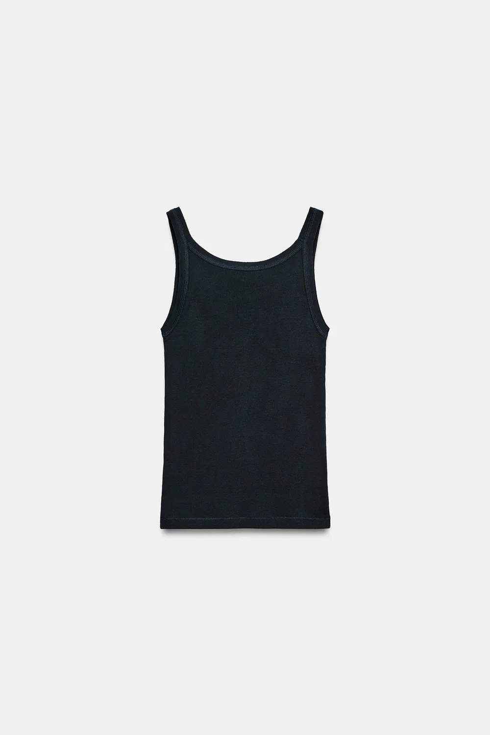 Рваный хлопковый жилет ZARA, Navy Blue — фото 4