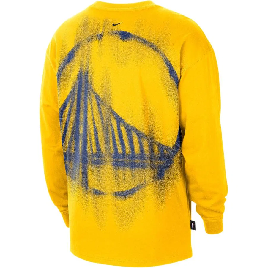 Мужская футболка с длинным рукавом Nike GSW MNK DF SI LS GM TOP, Yellow — фото 3
