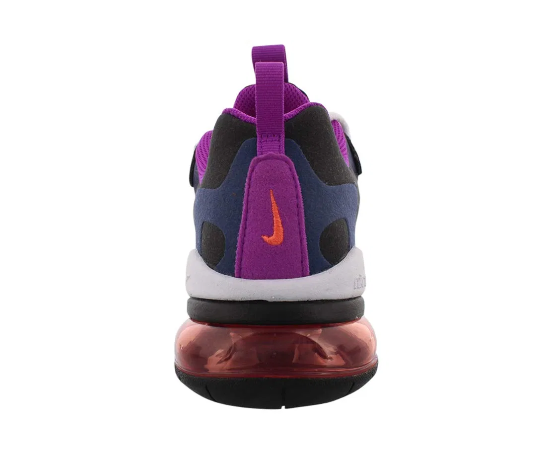Детские кроссовки для мальчиков с длинным шнурком Air Max 270 React NIKE, Multicolore Blue Void Magic Ember Black Kinetic Green — фото 3