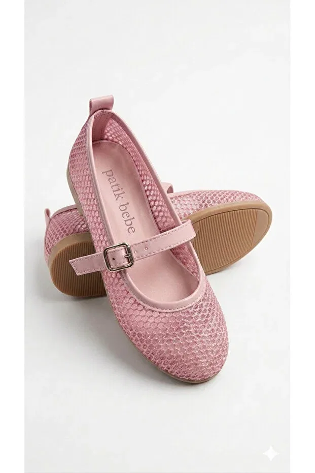 Детские балетки для девочек из текстиля Patik Bebe, Pink